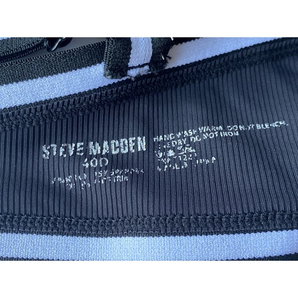 Steve Madden Black Ribbed T-Shirt Bra with Sporty Stripes Size 40D - Picture 3 of 3